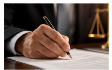 Assinatura de um documento jurídico